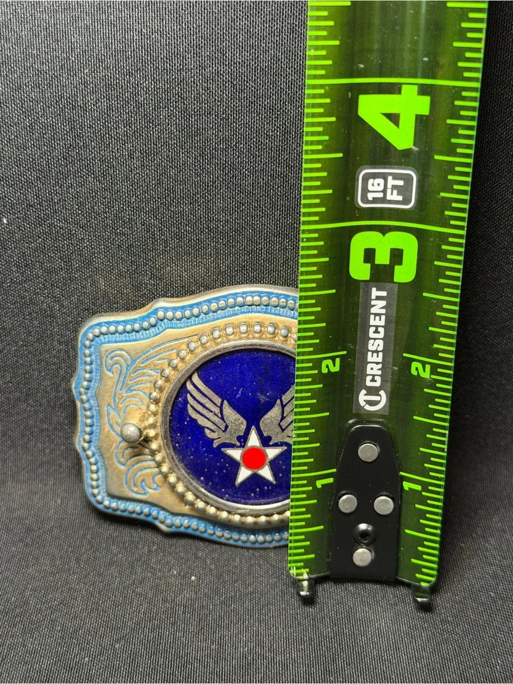 Vintage United States Air Force Western Belt Buckle USAF Enamel Made in USA